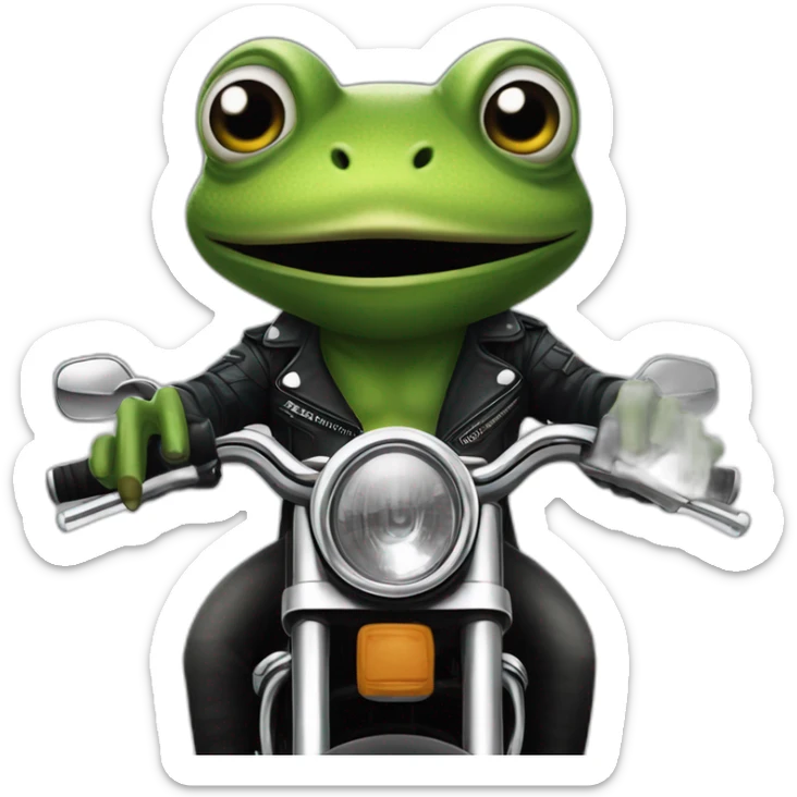Frog like member of Sons of anarchy in a motorbike sticker