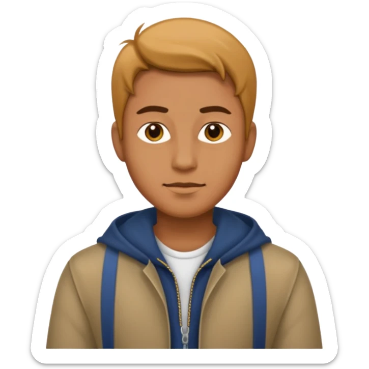 man, shot from the center of the chest, but wearing clothes sticker