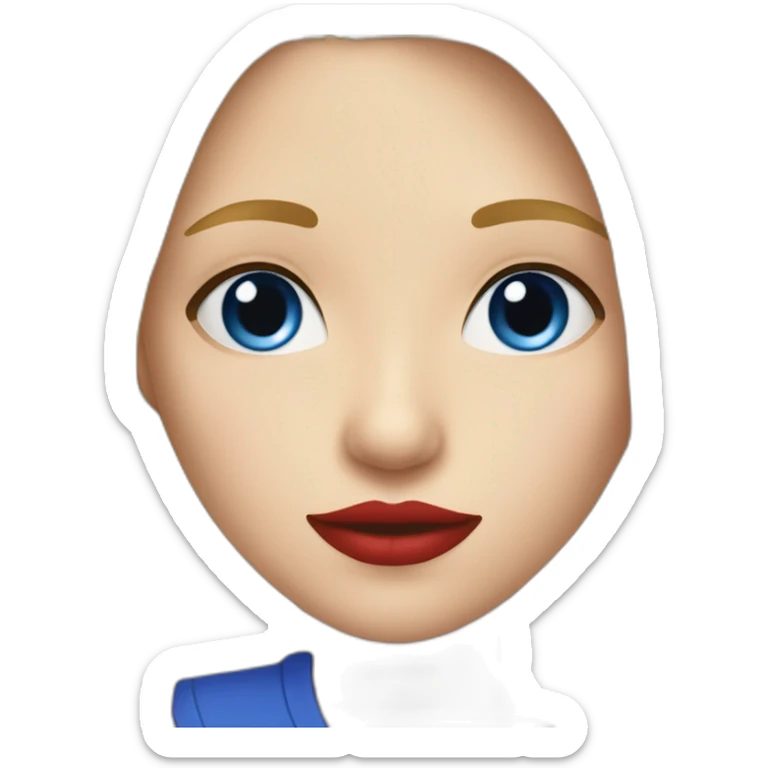 fille blonde aux yeux bleus avec du rouge à lèvres rouge et aux cheveux longs sticker