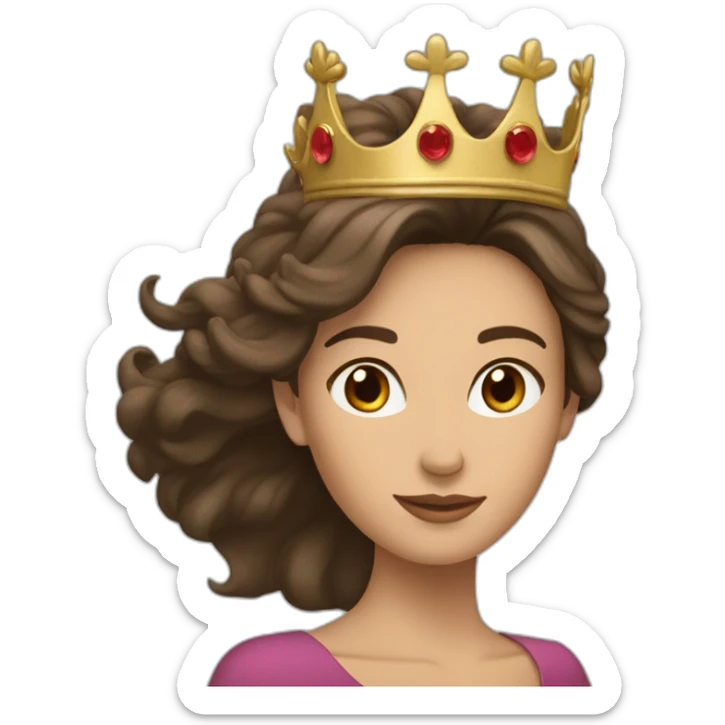 Une femme brune avec une couronne qui en tue une autre femme sticker