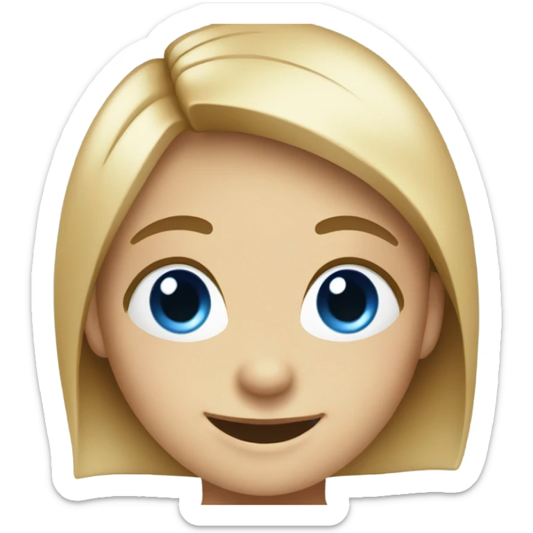 smiling girl indoors with blue eyes giving thumbs up sticker