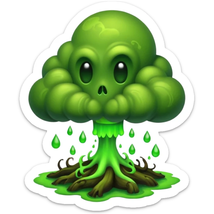 a poisonous cloud of gas, dark swamp color, realism-style sticker