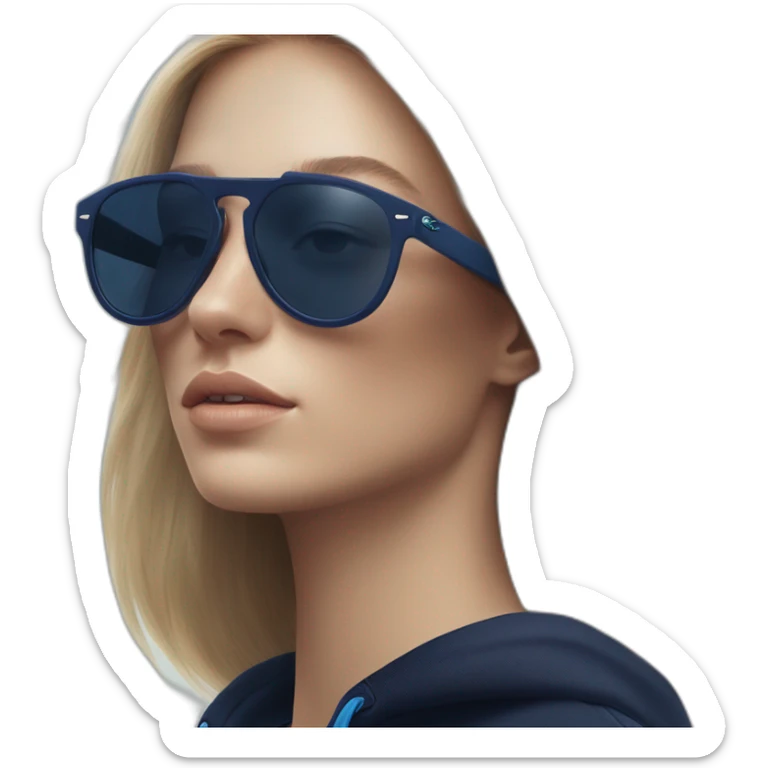 Lacoste bag girl with black lacoste hoodie e and blue oakley sportive sunglass  sticker