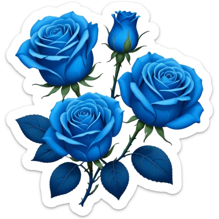 Rosas azules emoji sticker