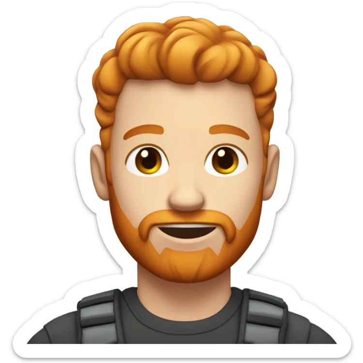 Ginger male with short hair and skin fade and ginger stubbled beard sticker