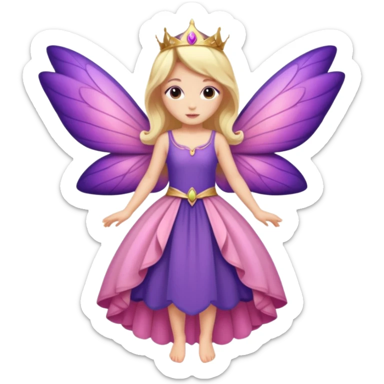 royal purple and pink buttery fairy combined sticker
