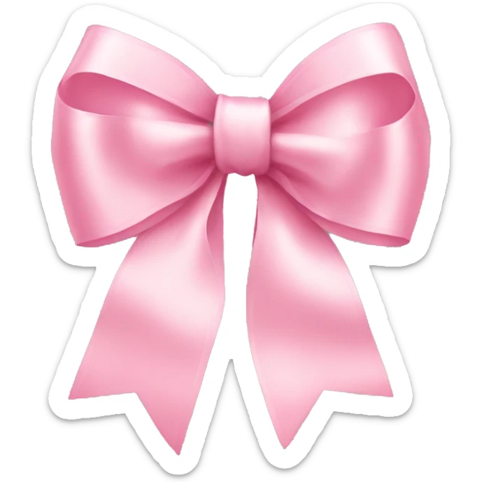 light pink ribbon bow sticker