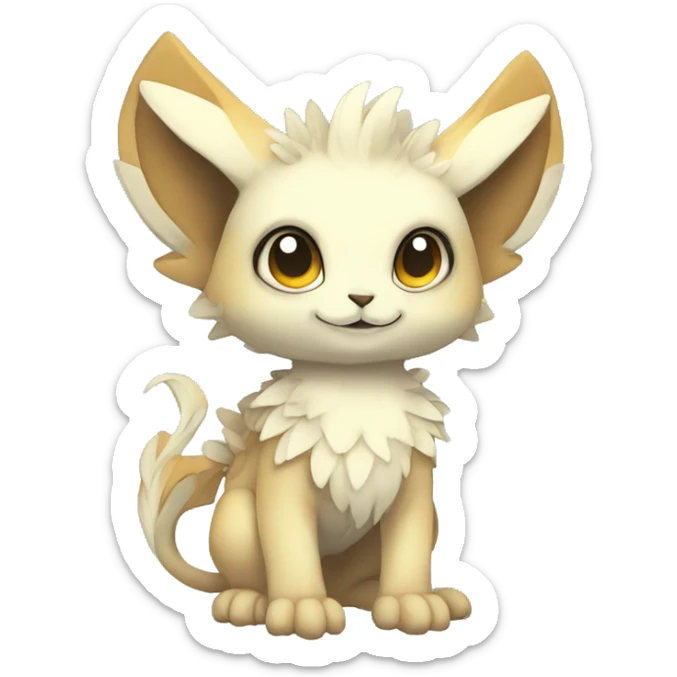 Cute cool fantasy animal hybrid Fakemon full body sticker