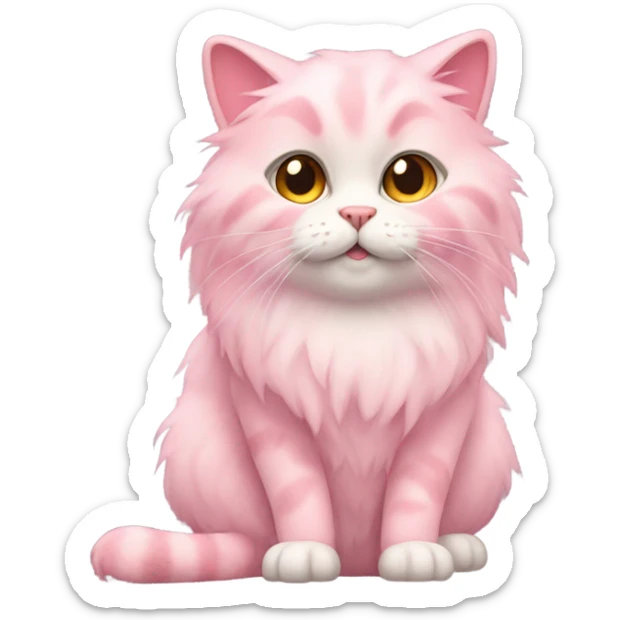 Pink cat sticker