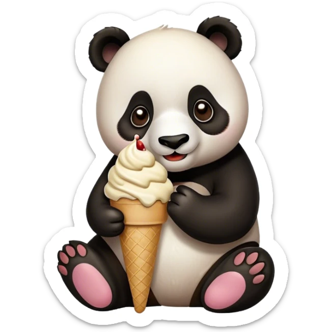 Panda comiendo helado sticker