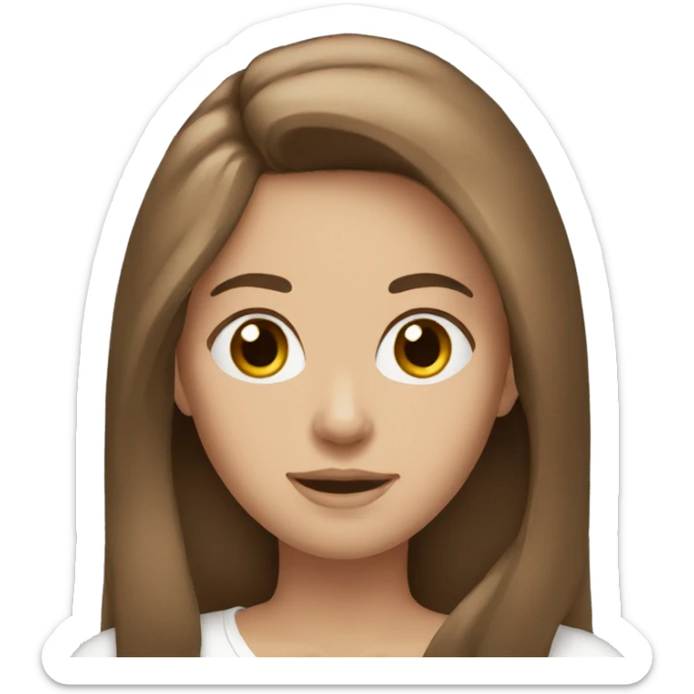 white woman brown long hair eyes brown hearts sticker