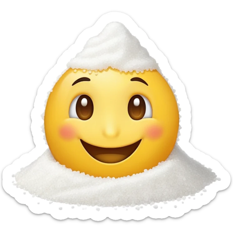 Smile emoji with big nose and with a pile of salt  sticker