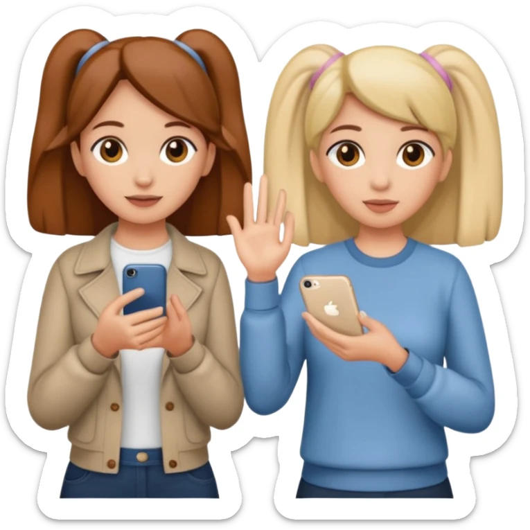 4 chicas montadas en una atraccion de levantando la mano con orejas de dines puestas en una atracción sticker