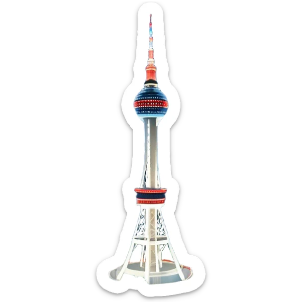 N Seoul Tower Landmark Emoji – Showing the tower atop Namsan Mountain with city lights in the background. sticker