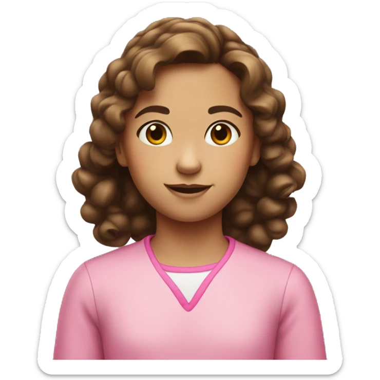 10 year old girl with brown hair pink skrunchy sticker