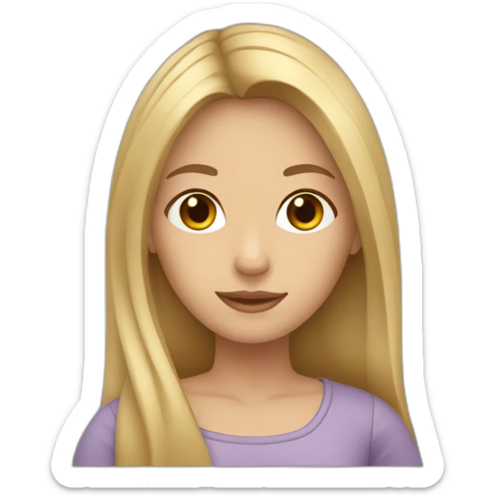 one small european woman with long blonde hair and brown eyes sticker