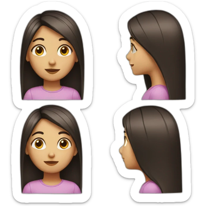Girl with straight hair sticker
