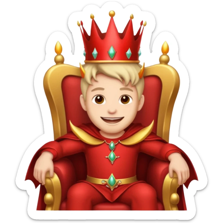 Creer une emoji qui est heureuse est diabolique avec curonne et trône  sticker