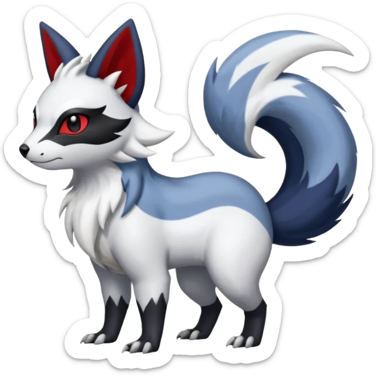 Absol-Nargacuga-Zorua-Furret-Zangoose-fusion-animal-Fakémon-hybrid-creature  sticker
