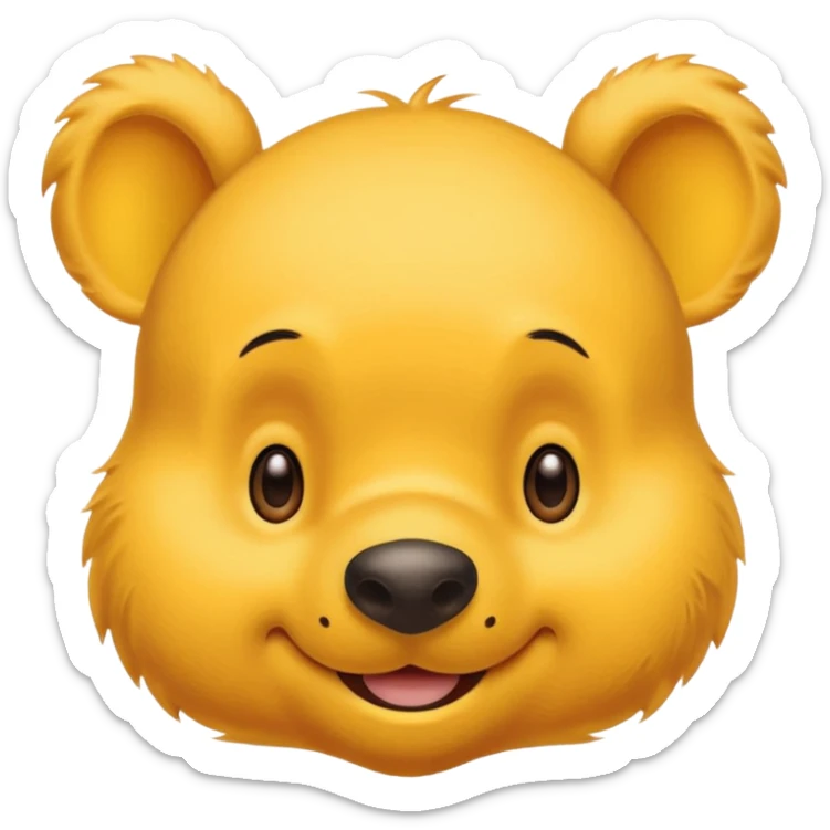 make a cute winee the pooh emoji only one pair of eye brows and only the face no body and no shirt and no being naked no fair sticker
