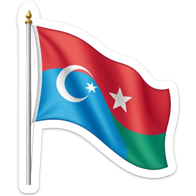 Doğu Türkistan Bayrağı+Türk Bayrağı+Azerbaycan Bayrağı sticker