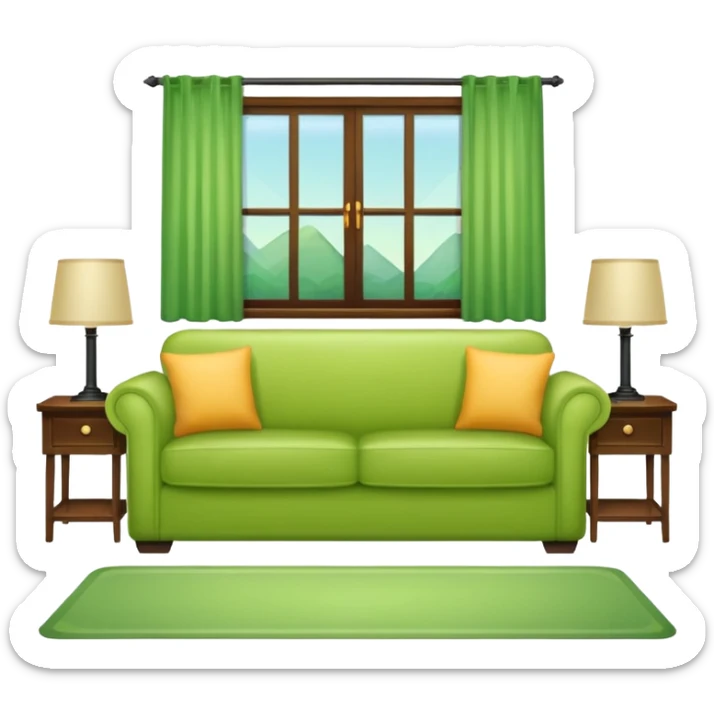living room in ios emoji style

no TV, and make the couch a light green color sticker