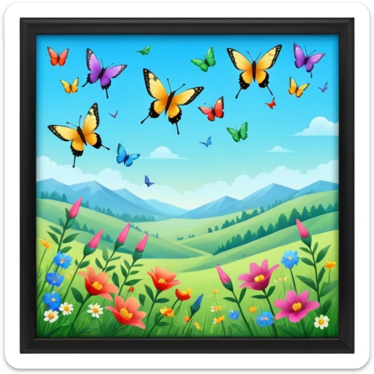 Más allá donde danzan las mariposas y los colibrís resuenan los cantos del cielo sticker