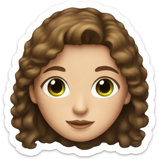 Brown haired girl with green eyes and freckles sticker