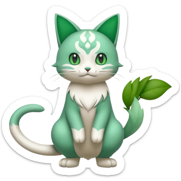 Sprigatito-Floragato-Meowscarada-Pokémon-Fakémon-animal-fusion (full body) sticker