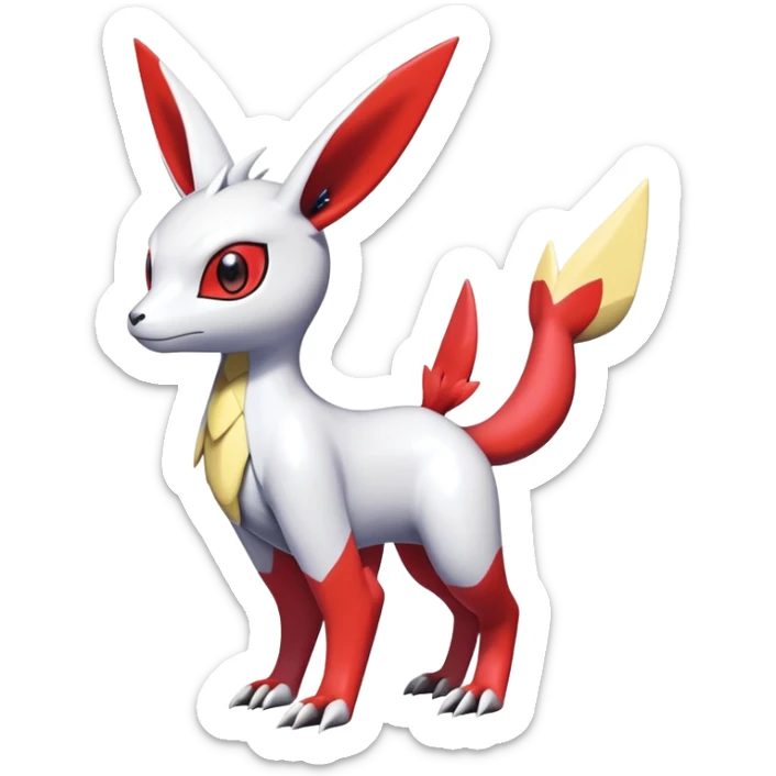  Cute Shiny Exotic Colorful Guilmon-Latias-Koraidon-Umbreon-Fakémon-hybrid-creature (full body)  sticker