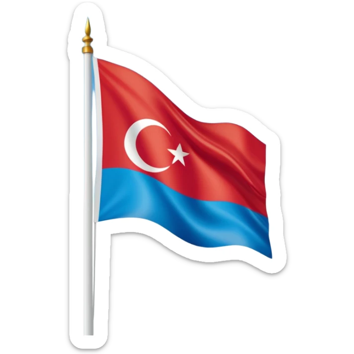 Doğu Türkistan Bayrağı+Türk Bayrağı+Azerbaycan Bayrağı sticker