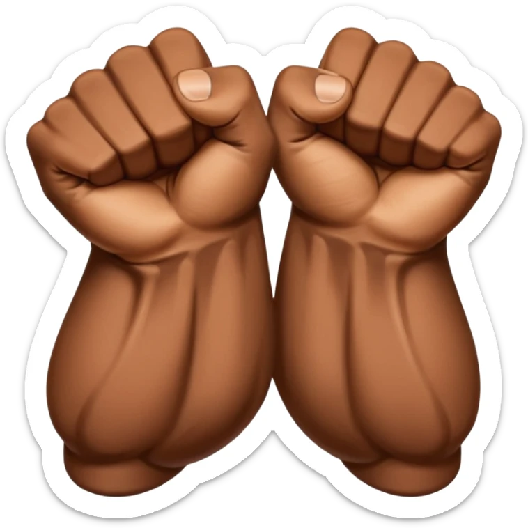 Two fists crossed over like being handcuffed just without the cuffs in an upward and downword motion sticker