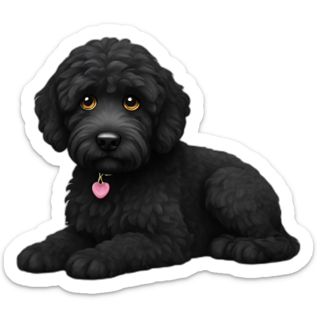 Black labradoodle sticker