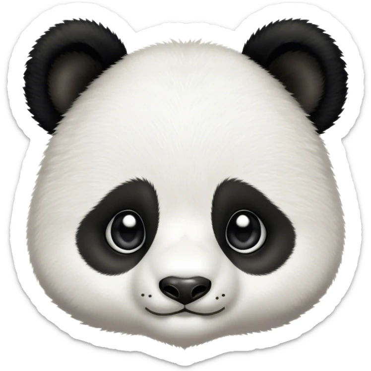 Cinematic Noble Baby Panda Portrait Emoji, Poised and regal, with a tiny, adorable build and a soft, fuzzy Fur of black and white, deep-set soulful gentle eyes, Simplified yet sharp and sophisticated features, highly detailed, glowing with a soft, dignified glow, high shine, intelligent and endearing, stylized with an air of miniature majesty, focused and attentive, soft glowing outline, capturing the essence of a watchful and confident little panda, so majestic it feels as though it could toddle out of the screen with effortless authority! sticker