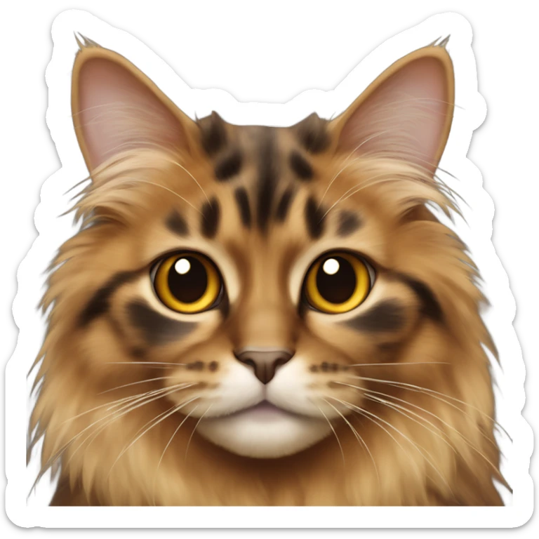 whole body of Long haired tortoiseshell cat dominant brown fur not orange sticker