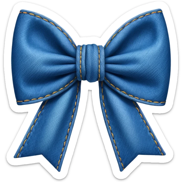 Denim bow sticker