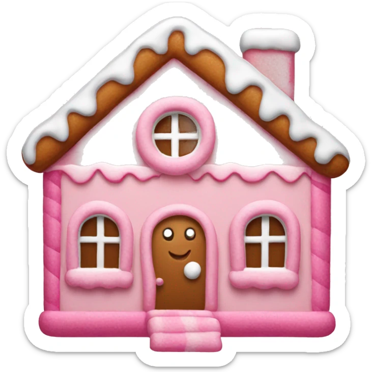 Pink gingerbread house  sticker