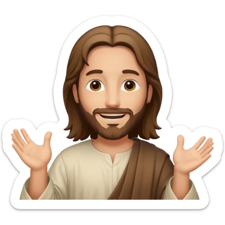 jesus sonrie y una burbuja de dialogo dice gracias por tu compra sticker