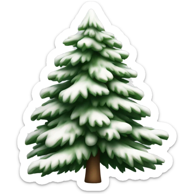  actual white fir christmas tree isolated.  sticker