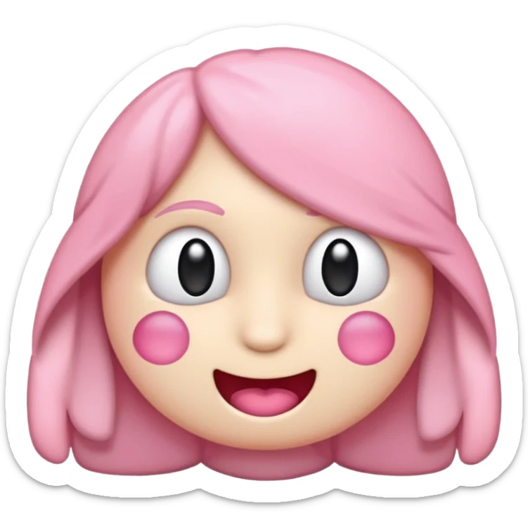 Crie um emoji de fone de ouvido branco com 2 lacinhos rosas claros sticker