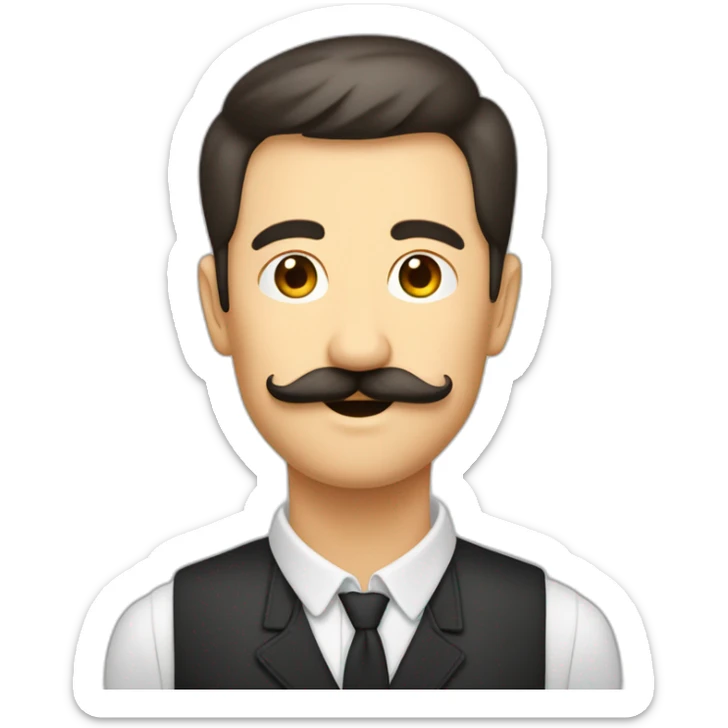 homme petite moustache en rectangle levant le bras droit en l’air sticker