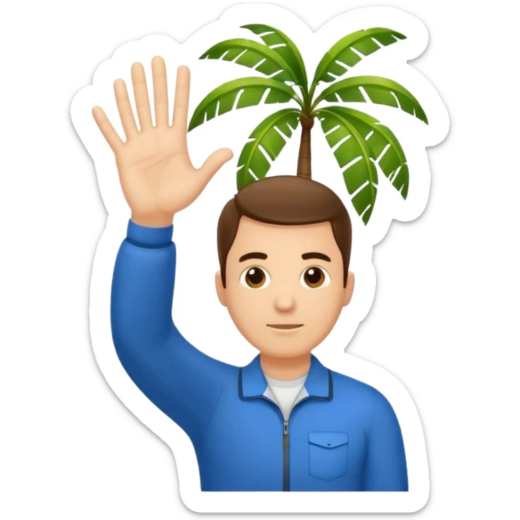 sports coach holding one hand palm down on top and other vertical in the middle of the flat palm under sticker