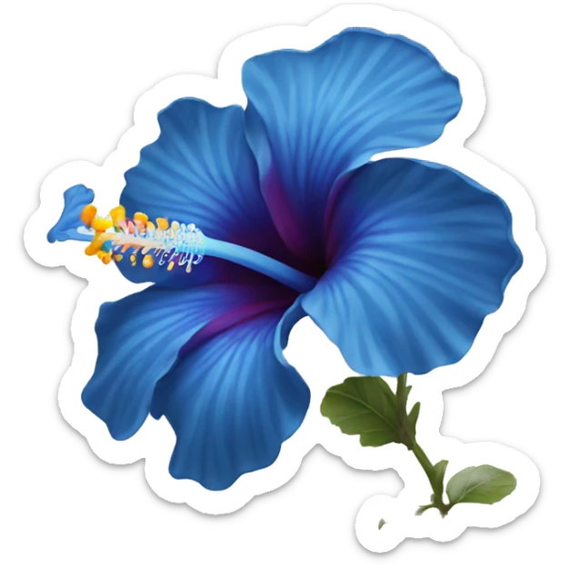 Blue hibiscus flower sticker