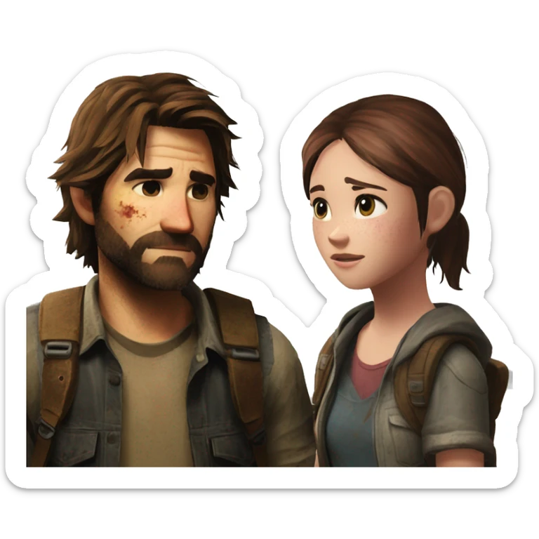  the last of usjoel and ellie the last of us sticker