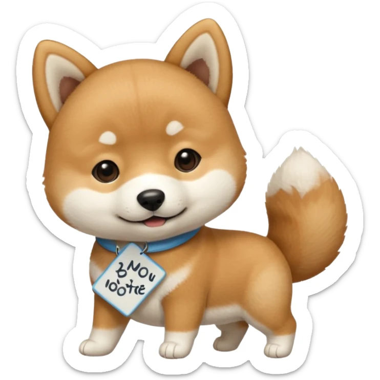 Crea un cagnolino un aski che mostra un cartello con scritto Buonanotte 😘 sticker