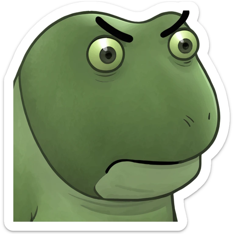 An emoji to put when someone says “bruh” like and are we serious face sticker