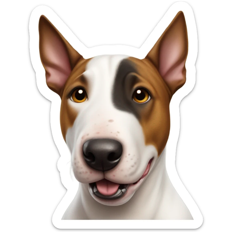 Bull terrier black head And brown round at the top of the eyes sticker