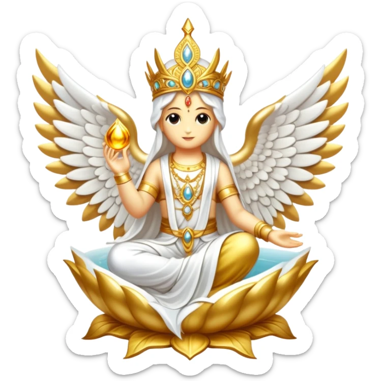 White and Golden Divine Holy Glorious Shiny Sparkly Scenic Scenery Deco Fakémon sticker