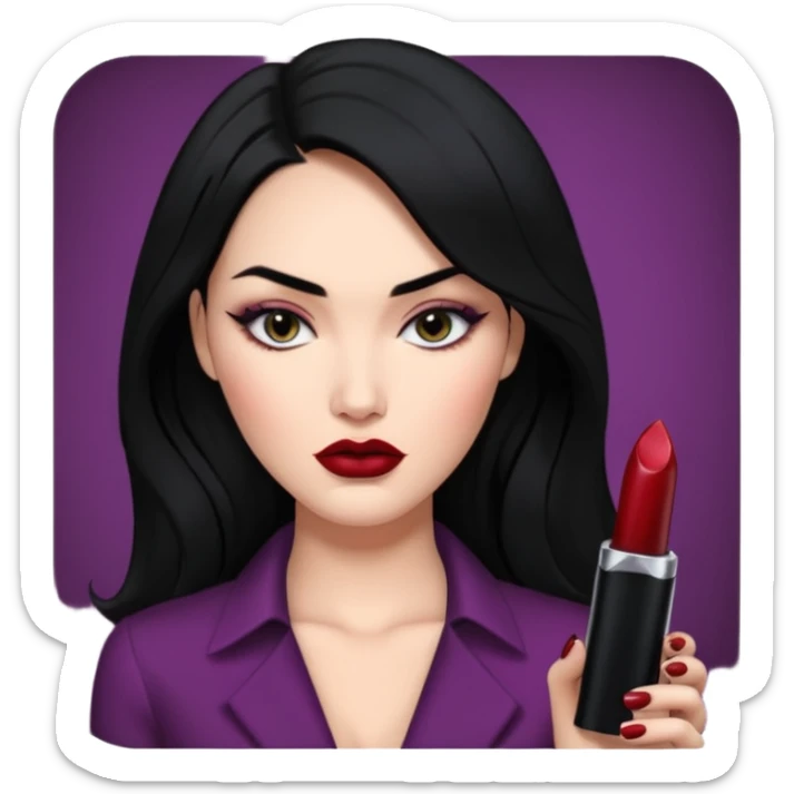 “Emoji girl, femme fatale, black hair. megan fox vibes sticker