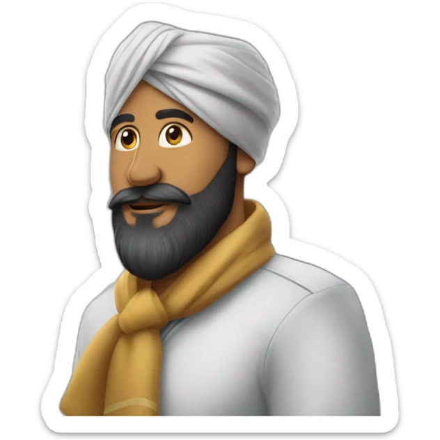 Homme avec un turbans et une grande barbe dans un avion sticker